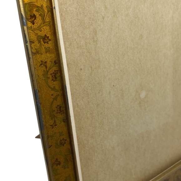 Vintage Yellow Enamel Floral Swivel Back Picture Frame, Rectangular 9x7" - Picture 10 of 10